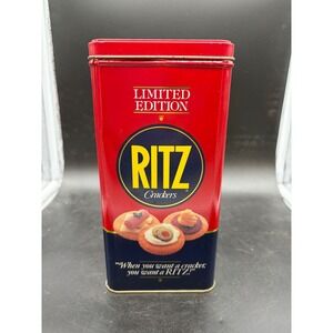 Vintage 1987 Nabisco Ritz Crackers Limited Edition Tin Red Collectible 16oz Size
